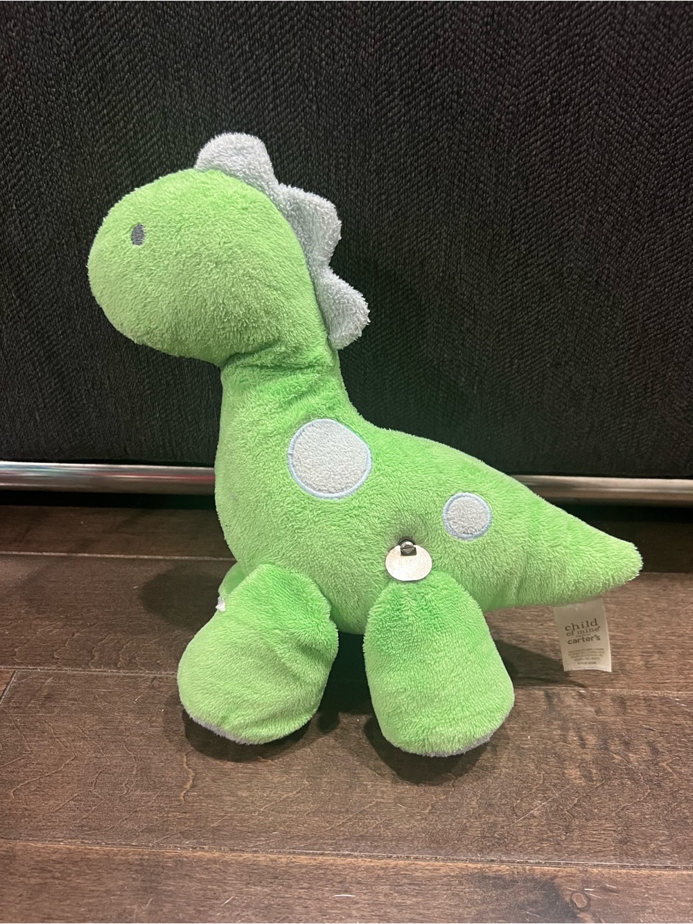 Carter's Green Plush Dinosaur with Light Gray Spikes